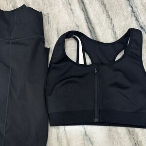 Fabletics Black Zip-Front Sports Bra